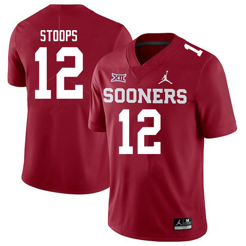 Men #12 Drake Stoops Oklahoma Sooners Jordan Brand College Football Jerseys Sale-Crimson